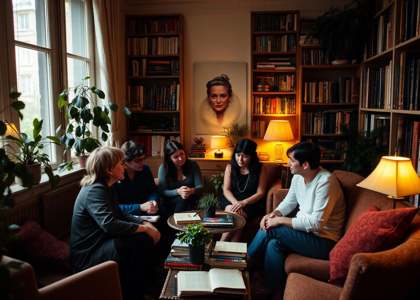 A small group gathered in a Parisian apartment